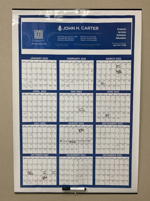 Laminated 2024 Year Calendar with Marker – TUBE NOT INCLUDED – Walking Rock